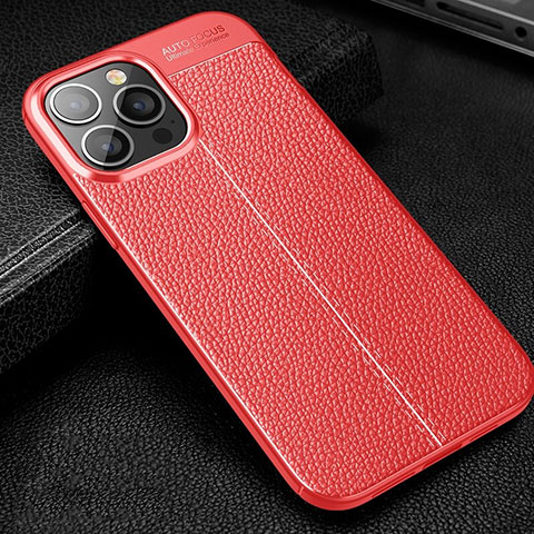 Silikon Hülle Handyhülle Gummi Schutzhülle Flexible Leder Tasche Z01 für Apple iPhone 14 Pro Rot