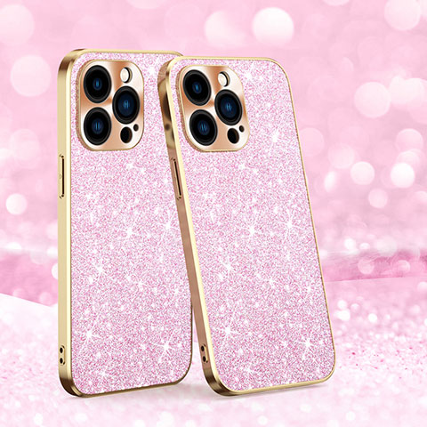 Silikon Hülle Handyhülle Gummi Schutzhülle Flexible Tasche Bling-Bling AC1 für Apple iPhone 13 Pro Rosegold