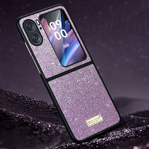 Silikon Hülle Handyhülle Gummi Schutzhülle Flexible Tasche Bling-Bling LD1 für Oppo Find N2 Flip 5G Violett