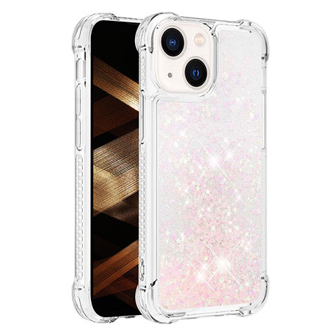 Silikon Hülle Handyhülle Gummi Schutzhülle Flexible Tasche Bling-Bling S01 für Apple iPhone 13 Rosa