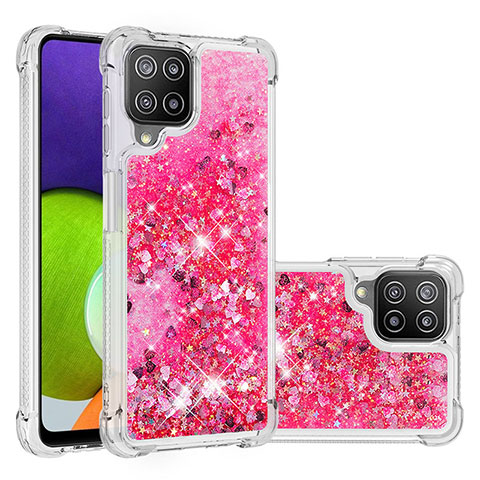 Silikon Hülle Handyhülle Gummi Schutzhülle Flexible Tasche Bling-Bling S01 für Samsung Galaxy A22 4G Pink