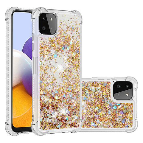 Silikon Hülle Handyhülle Gummi Schutzhülle Flexible Tasche Bling-Bling S01 für Samsung Galaxy A22s 5G Gold