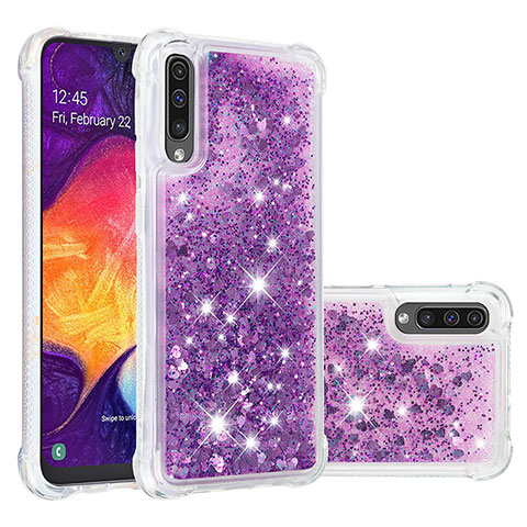 Silikon Hülle Handyhülle Gummi Schutzhülle Flexible Tasche Bling-Bling S01 für Samsung Galaxy A30S Violett