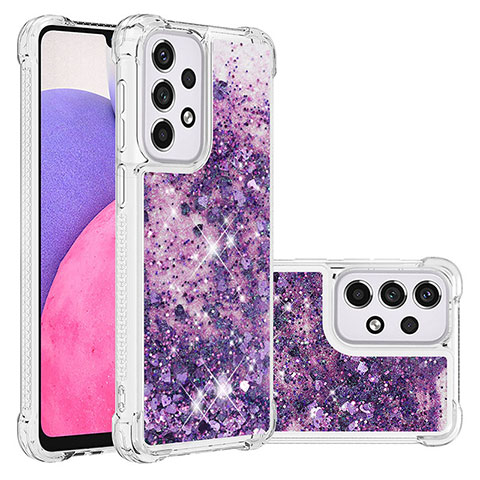 Silikon Hülle Handyhülle Gummi Schutzhülle Flexible Tasche Bling-Bling S01 für Samsung Galaxy A33 5G Violett