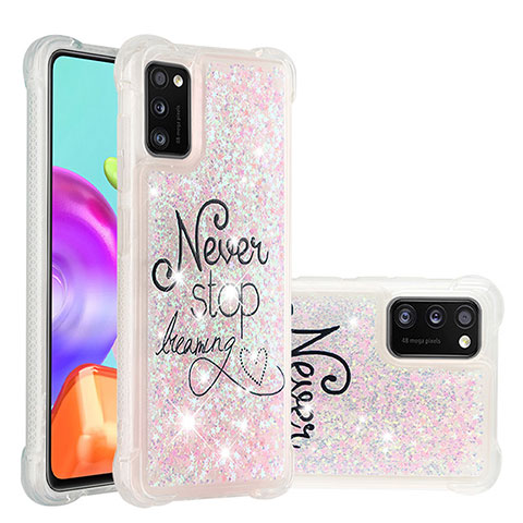 Silikon Hülle Handyhülle Gummi Schutzhülle Flexible Tasche Bling-Bling S01 für Samsung Galaxy A41 Rosa