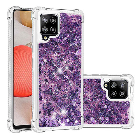 Silikon Hülle Handyhülle Gummi Schutzhülle Flexible Tasche Bling-Bling S01 für Samsung Galaxy A42 5G Violett