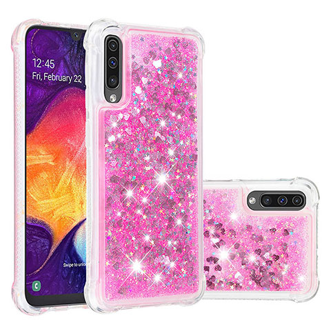 Silikon Hülle Handyhülle Gummi Schutzhülle Flexible Tasche Bling-Bling S01 für Samsung Galaxy A50S Pink