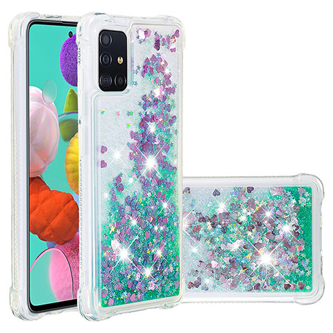 Silikon Hülle Handyhülle Gummi Schutzhülle Flexible Tasche Bling-Bling S01 für Samsung Galaxy A51 4G Grün