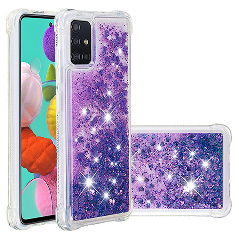 Silikon Hülle Handyhülle Gummi Schutzhülle Flexible Tasche Bling-Bling S01 für Samsung Galaxy A51 4G Violett