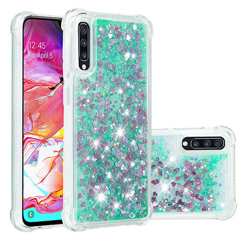 Silikon Hülle Handyhülle Gummi Schutzhülle Flexible Tasche Bling-Bling S01 für Samsung Galaxy A70S Grün