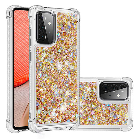 Silikon Hülle Handyhülle Gummi Schutzhülle Flexible Tasche Bling-Bling S01 für Samsung Galaxy A72 4G Gold