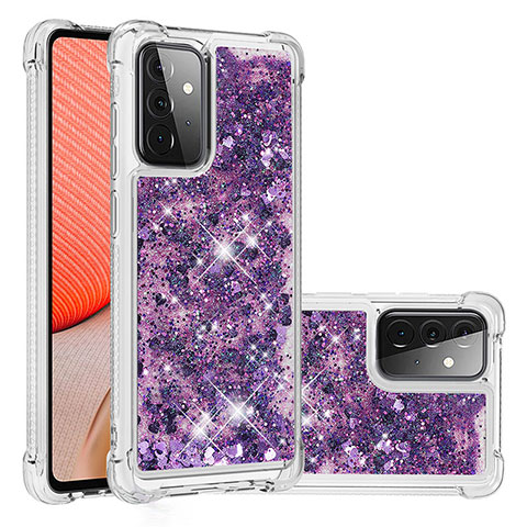 Silikon Hülle Handyhülle Gummi Schutzhülle Flexible Tasche Bling-Bling S01 für Samsung Galaxy A72 4G Violett