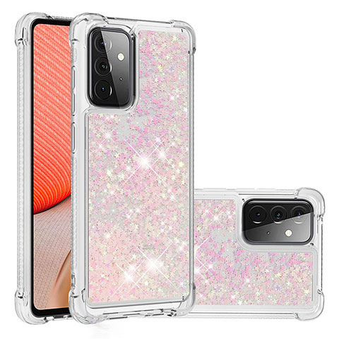 Silikon Hülle Handyhülle Gummi Schutzhülle Flexible Tasche Bling-Bling S01 für Samsung Galaxy A72 5G Rosa