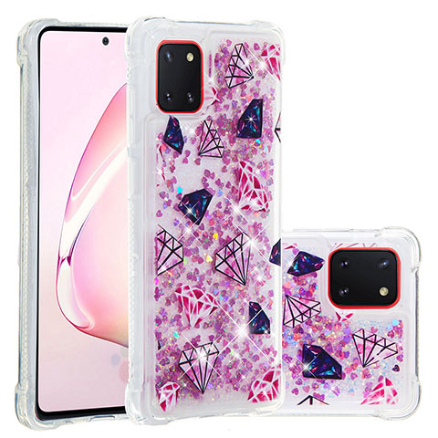 Silikon Hülle Handyhülle Gummi Schutzhülle Flexible Tasche Bling-Bling S01 für Samsung Galaxy A81 Hellblau