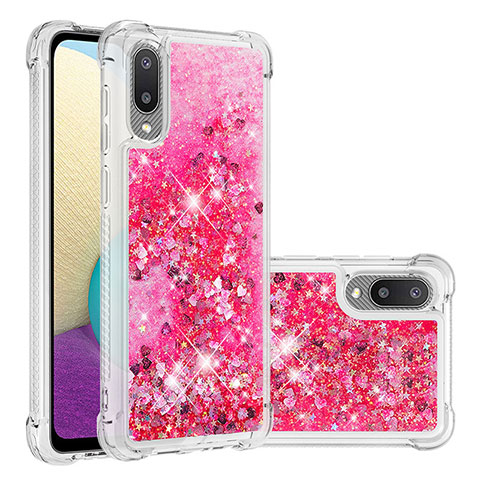 Silikon Hülle Handyhülle Gummi Schutzhülle Flexible Tasche Bling-Bling S01 für Samsung Galaxy M02 Pink