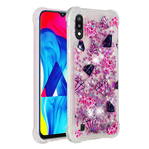 Silikon Hülle Handyhülle Gummi Schutzhülle Flexible Tasche Bling-Bling S01 für Samsung Galaxy M10 Pink