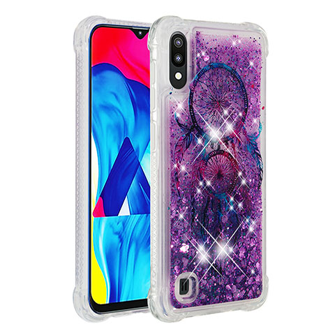 Silikon Hülle Handyhülle Gummi Schutzhülle Flexible Tasche Bling-Bling S01 für Samsung Galaxy M10 Violett