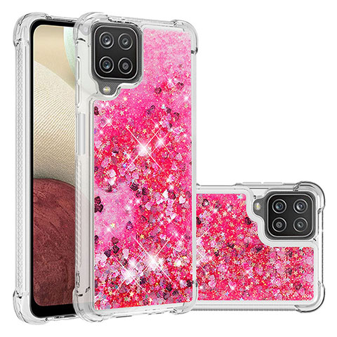 Silikon Hülle Handyhülle Gummi Schutzhülle Flexible Tasche Bling-Bling S01 für Samsung Galaxy M12 Pink