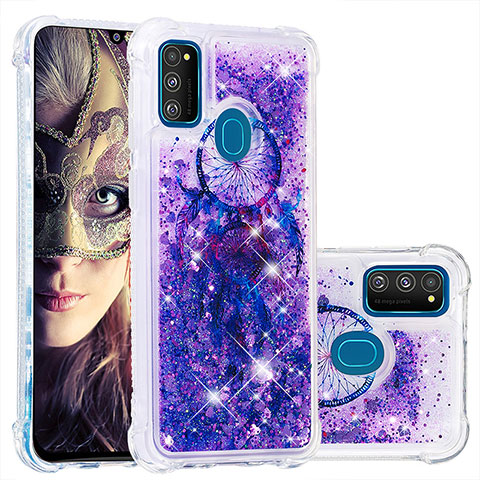 Silikon Hülle Handyhülle Gummi Schutzhülle Flexible Tasche Bling-Bling S01 für Samsung Galaxy M30s Violett