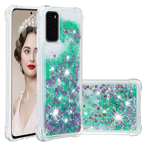 Silikon Hülle Handyhülle Gummi Schutzhülle Flexible Tasche Bling-Bling S01 für Samsung Galaxy S20 5G Grün