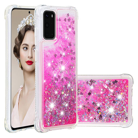 Silikon Hülle Handyhülle Gummi Schutzhülle Flexible Tasche Bling-Bling S01 für Samsung Galaxy S20 5G Pink