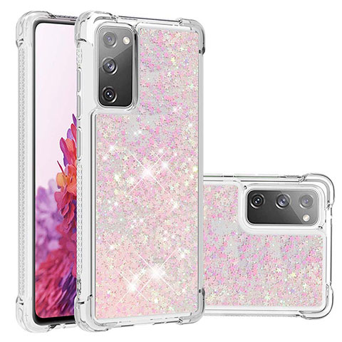 Silikon Hülle Handyhülle Gummi Schutzhülle Flexible Tasche Bling-Bling S01 für Samsung Galaxy S20 Lite 5G Rosa