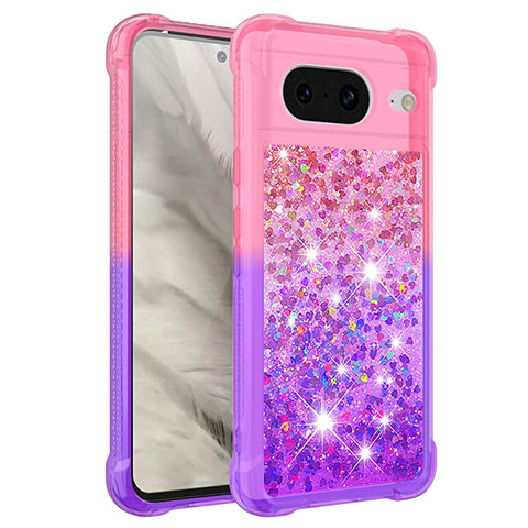 Silikon Hülle Handyhülle Gummi Schutzhülle Flexible Tasche Bling-Bling S02 für Google Pixel 8 5G Pink