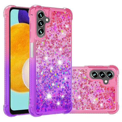 Silikon Hülle Handyhülle Gummi Schutzhülle Flexible Tasche Bling-Bling S02 für Samsung Galaxy A04s Pink