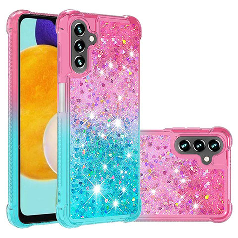 Silikon Hülle Handyhülle Gummi Schutzhülle Flexible Tasche Bling-Bling S02 für Samsung Galaxy A04s Rosa