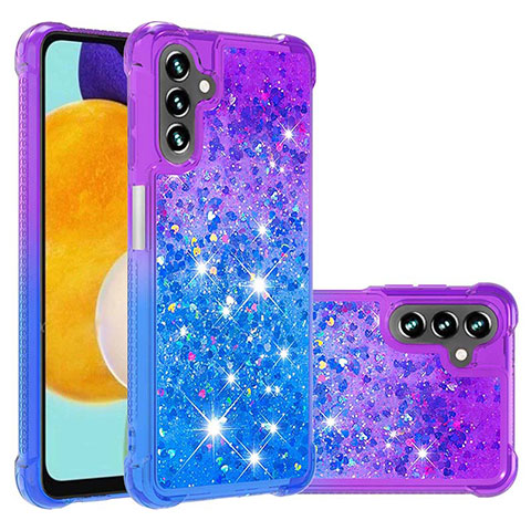 Silikon Hülle Handyhülle Gummi Schutzhülle Flexible Tasche Bling-Bling S02 für Samsung Galaxy A04s Violett