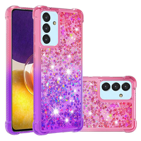 Silikon Hülle Handyhülle Gummi Schutzhülle Flexible Tasche Bling-Bling S02 für Samsung Galaxy A25 5G Pink