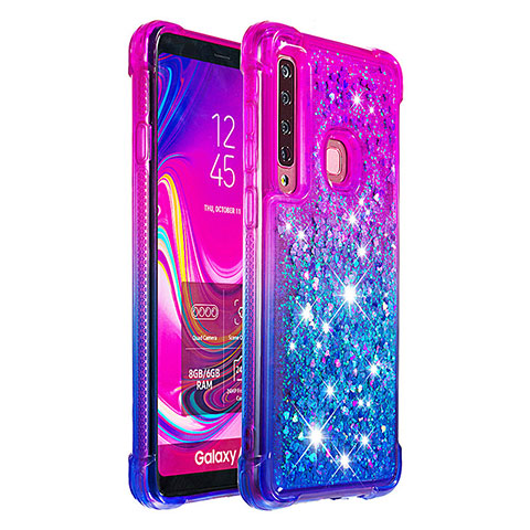 Silikon Hülle Handyhülle Gummi Schutzhülle Flexible Tasche Bling-Bling S02 für Samsung Galaxy A9 Star Pro Violett