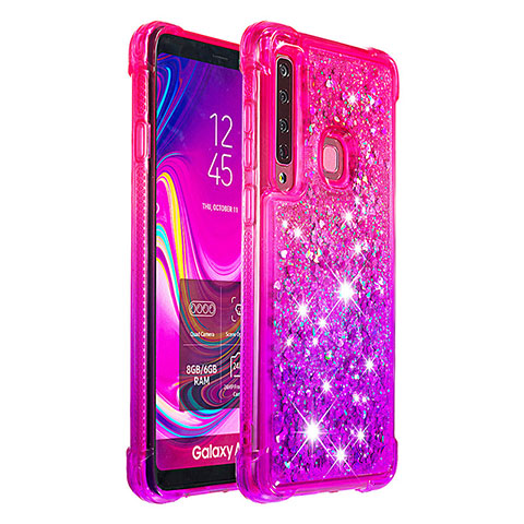 Silikon Hülle Handyhülle Gummi Schutzhülle Flexible Tasche Bling-Bling S02 für Samsung Galaxy A9s Pink