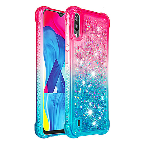 Silikon Hülle Handyhülle Gummi Schutzhülle Flexible Tasche Bling-Bling S02 für Samsung Galaxy M10 Rosa