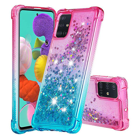 Silikon Hülle Handyhülle Gummi Schutzhülle Flexible Tasche Bling-Bling S02 für Samsung Galaxy M40S Rosa