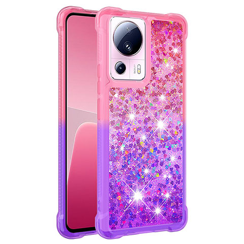 Silikon Hülle Handyhülle Gummi Schutzhülle Flexible Tasche Bling-Bling S02 für Xiaomi Mi 13 Lite 5G Pink