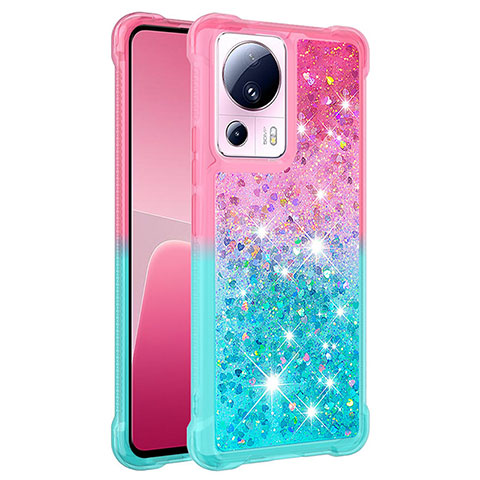 Silikon Hülle Handyhülle Gummi Schutzhülle Flexible Tasche Bling-Bling S02 für Xiaomi Mi 13 Lite 5G Rosa