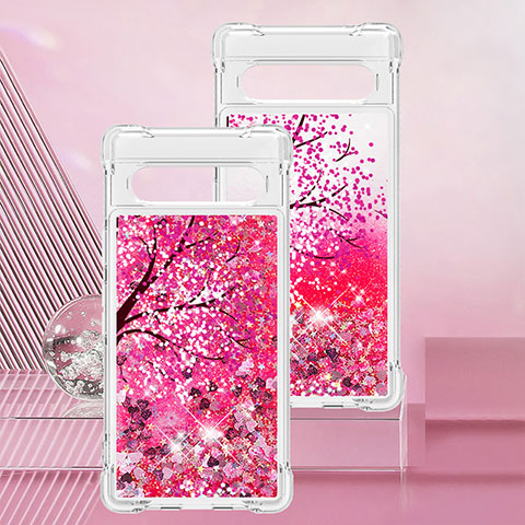 Silikon Hülle Handyhülle Gummi Schutzhülle Flexible Tasche Bling-Bling S03 für Google Pixel 7a 5G Pink