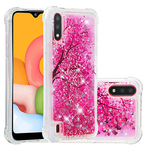 Silikon Hülle Handyhülle Gummi Schutzhülle Flexible Tasche Bling-Bling S03 für Samsung Galaxy A01 SM-A015 Pink