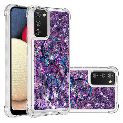 Silikon Hülle Handyhülle Gummi Schutzhülle Flexible Tasche Bling-Bling S03 für Samsung Galaxy A02s Violett