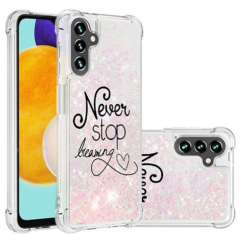 Silikon Hülle Handyhülle Gummi Schutzhülle Flexible Tasche Bling-Bling S03 für Samsung Galaxy A04s Rosa