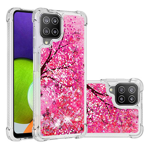 Silikon Hülle Handyhülle Gummi Schutzhülle Flexible Tasche Bling-Bling S03 für Samsung Galaxy A22 4G Pink