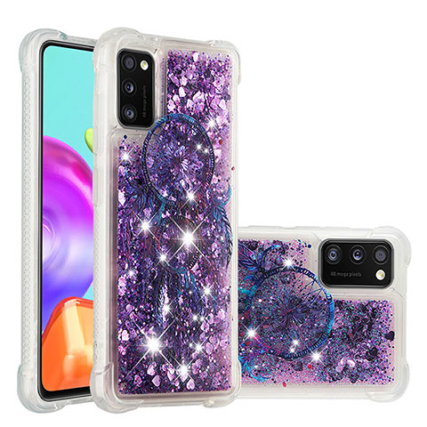 Silikon Hülle Handyhülle Gummi Schutzhülle Flexible Tasche Bling-Bling S03 für Samsung Galaxy A41 Violett