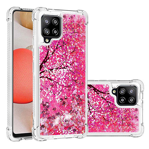 Silikon Hülle Handyhülle Gummi Schutzhülle Flexible Tasche Bling-Bling S03 für Samsung Galaxy A42 5G Pink