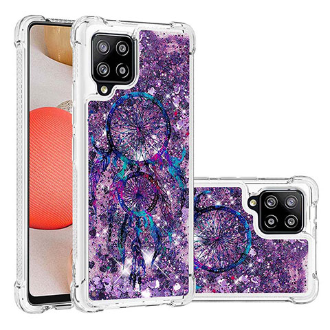 Silikon Hülle Handyhülle Gummi Schutzhülle Flexible Tasche Bling-Bling S03 für Samsung Galaxy A42 5G Violett