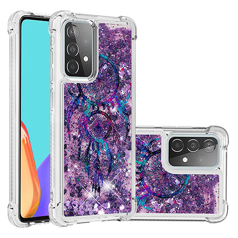 Silikon Hülle Handyhülle Gummi Schutzhülle Flexible Tasche Bling-Bling S03 für Samsung Galaxy A52 5G Violett