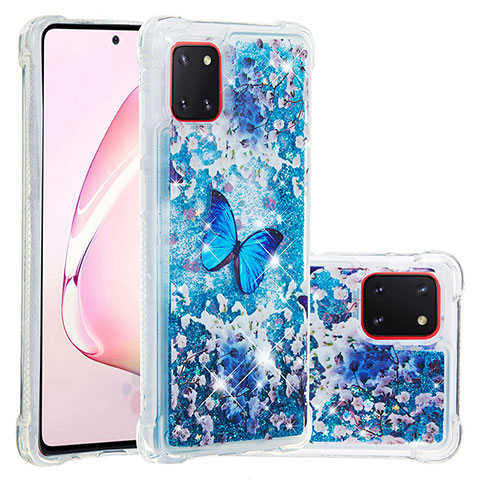 Silikon Hülle Handyhülle Gummi Schutzhülle Flexible Tasche Bling-Bling S03 für Samsung Galaxy A81 Blau