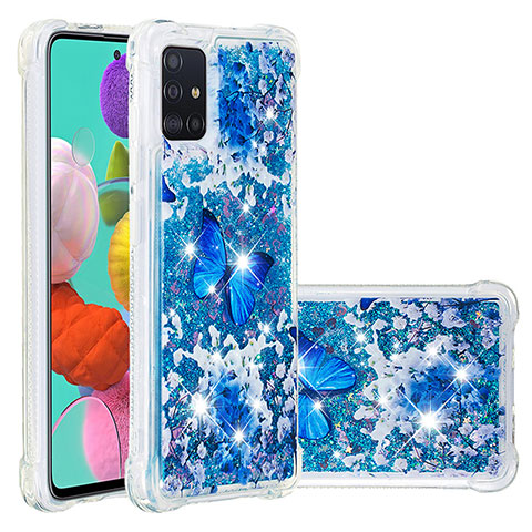 Silikon Hülle Handyhülle Gummi Schutzhülle Flexible Tasche Bling-Bling S03 für Samsung Galaxy M40S Blau