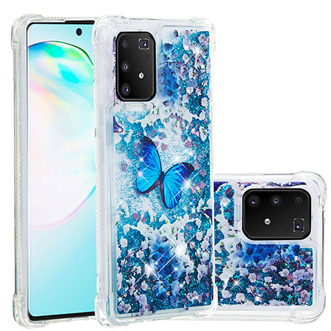 Silikon Hülle Handyhülle Gummi Schutzhülle Flexible Tasche Bling-Bling S03 für Samsung Galaxy S10 Lite Blau