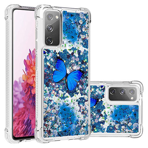 Silikon Hülle Handyhülle Gummi Schutzhülle Flexible Tasche Bling-Bling S03 für Samsung Galaxy S20 FE (2022) 5G Blau